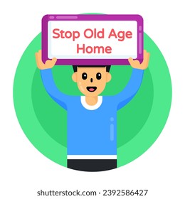 A protest card for stop old age home