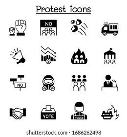 Protest- und Chaos-Symbol-Set Vektorillustration Illustration Grafikdesign