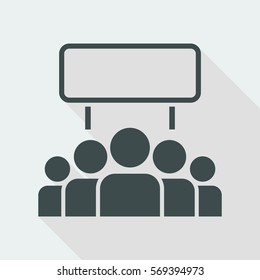 Protest crowd - Vector flat minimal icon