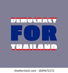 Protest for democracy in Thailand poster design template decorative with Thailand flag flat design style