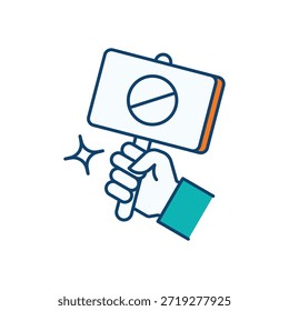 Ícone de protesto e demonstração - ilustração de stock vetorial