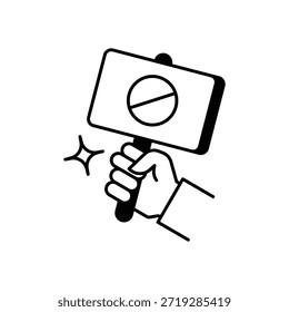Ícone de protesto e demonstração - ilustração de stock vetorial