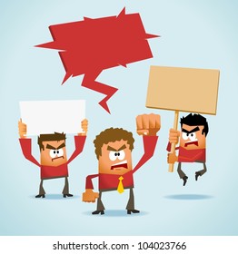 Manifestación de protesta. Ilustración de Neat Vector