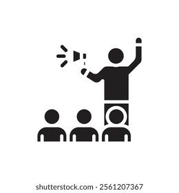 Protest Demonstrator Filled Icon Vector Illustration