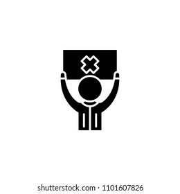 Protest drive black icon concept. Protest drive flat  vector symbol, sign, illustration.