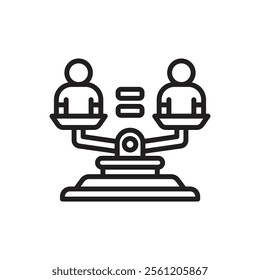Protest Equality Outline Icon Vector Illustration