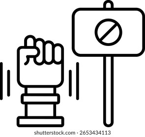 Design de ícone de estilo preenchido de protesto
