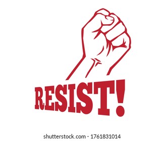 Protest fist line illustration vector