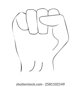 Protest Fist Symbol in Simplistic Style