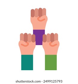 Diseño plano del icono de la protesta para el personal nad Uso comercial