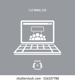 Protest group on social network - Vector flat minimal icon