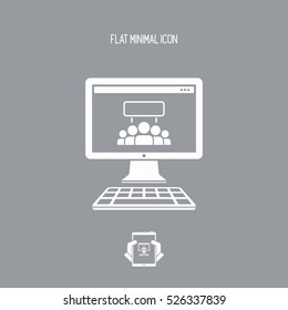 Protest group on social network - Vector flat minimal icon