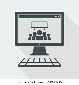 Protest group on social network - Vector flat minimal icon