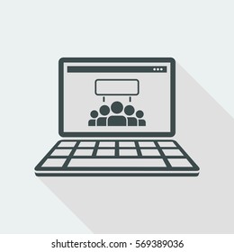 Protest group on social network - Vector flat minimal icon