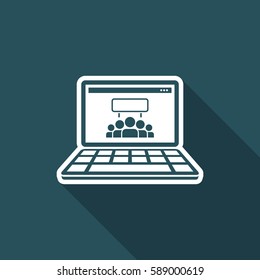Protest group on social network - Vector flat minimal icon