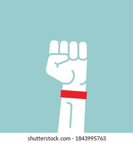 Protest Hand Fist Power Belarus Flag Vector