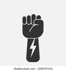 Protest hand icon isolated on white background. Vector illustration. Eps 10.