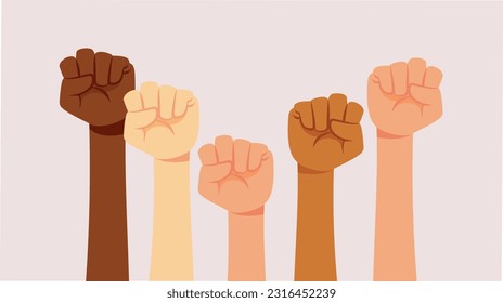 
Protest Hands Fighting in Manifestation poster Vector Design. People protesting for human rights, equality anti-discrimination movement
