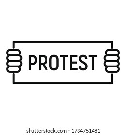 Protest hands icon. Outline protest hands vector icon for web design isolated on white background