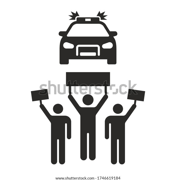 Protest icon. Black lives matter. Vector icon\
isolated on white\
background.