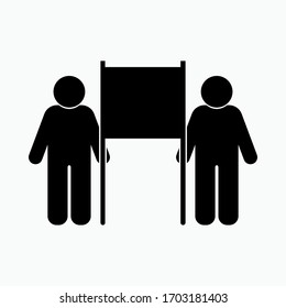Icono de protesta. Símbolo de demostración. Actividad de promoción. Signo de venta directa.