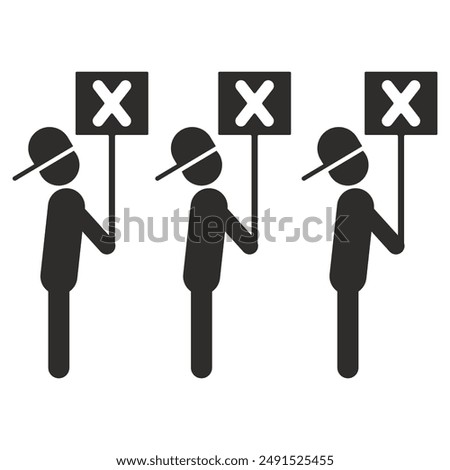 protest icon, human rights, strike symbol, flat vector illustration on a white background