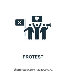 Protest icon. Monochrome simple line Protest icon for templates, web design and infographics