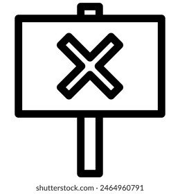 protest icon with outline style