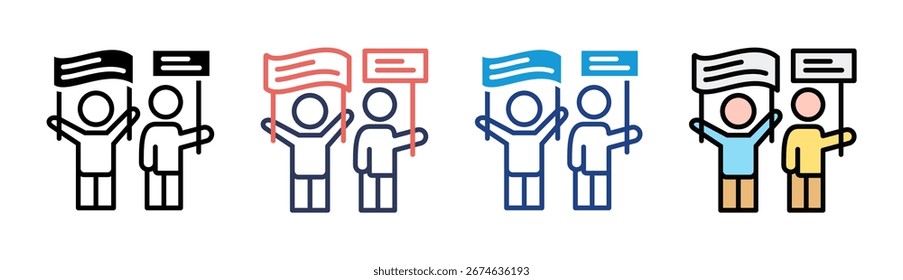 Protest Icon Set Multiple Style Collection
