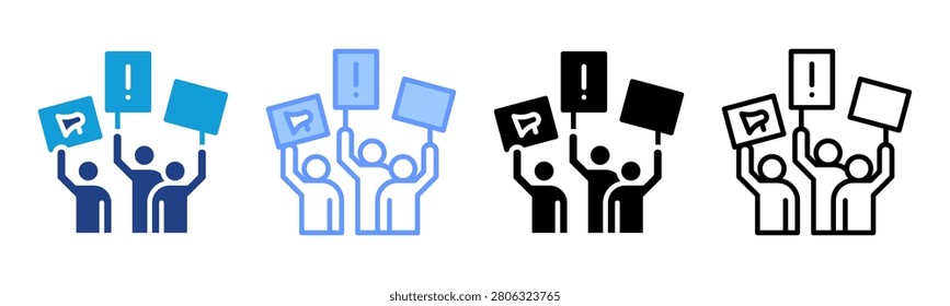 Protest icon set multiple style collection
