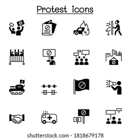 Protest icon set vector illustration graphic design