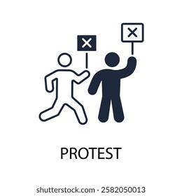 protest icon. vector.Editable stroke.linear style sign for use web design,logo.Symbol illustration.