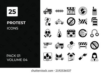Protest icons collection. Set contains such Icons as revolution, riot, strike, violence, and more
