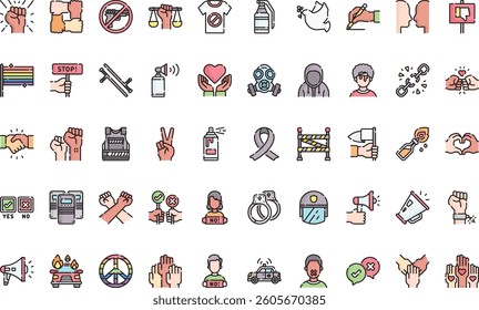 Protest icons High-Quality Vector Icons Collection with Editable Stroke. Ideal for Professional and Creative Projects