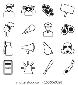 Protest Icons. Line With Fill Design. Vector Illustration.
