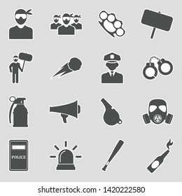 Protest Icons. Sticker Design. Vector Illustration.