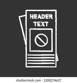 Protest leaflet chalk icon. Protest event announcement. Social movement and propaganda brochure. Human rights protection booklet. Isolated vector chalkboard illustration