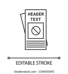 Protest leaflet linear icon. Protest event. Thin line illustration. Social movement and propaganda brochure. Human rights protection booklet. Vector isolated outline drawing. Editable stroke