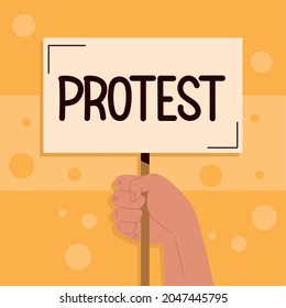 protest lettering in hand card style