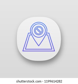 Protest location app icon. Demonstration beginning place. Political or social movement planning. Protesters gathering point. UI/UX interface. Web or mobile application. Vector isolated illustration