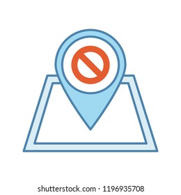 Protest location color icon. Demonstration beginning place. Political or social movement planning. Protesters gathering point. Isolated vector illustration