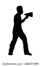 Protest man Silhouette-Vektorgrafik auf Weiß