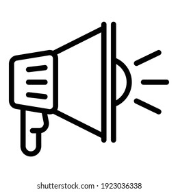 Icono de megáfono de protesta. Icono de vector megáfono de protesta de contorno para diseño web aislado en fondo blanco