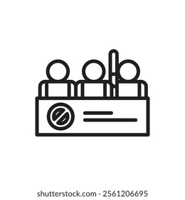 Protest Mob Outline Icon Vector Illustration