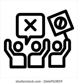 Icono de ilustración de contorno de protesta