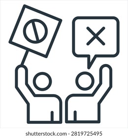 Protest Outline Icon Style Collection