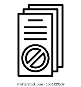Protest papers icon. Outline protest papers vector icon for web design isolated on white background