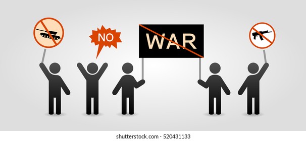 Protest of people against war