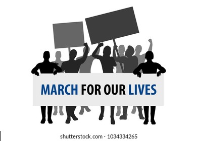 Protest People Crowd. March For Our Lives