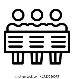 Icono de la protesta de personas. Contorno de protesta de personas icono vector de diseño web aislado en fondo blanco